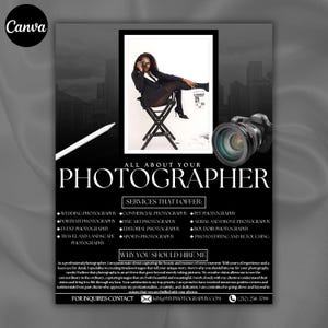 Fotograf Vorstellung Flyer, Hallo Nachbar Brief, Fotograf Marketing, Canva Vorlage, Fotografie, Intro Brief, Vorlage