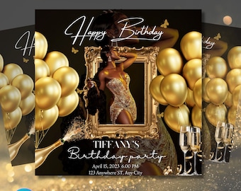 Birthday Flyer| Birthday Girl Invitation| Birthday Party Invitation| Party Invite Flyer|Bday Flyer|DIY Flyer| Canva Template| Birthday Event