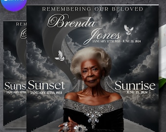 Funeral Invitation & Memorial Announcement Canva Template. Digital Funeral Invite, Memorial Announcement E-vite, Memorial Instagram Flyer