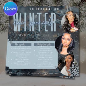 December Bookings Flyer, Book Now Flyer, December Appointment Flyer, Winter Flyer, Christmas Flyer for Beauty Lash Hair Braids Nails