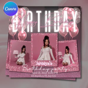 Birthday flyer|birthday invitation|social media flyer|happy birthday flyer| birthday invite| bday flyer| birthday girl| happy birthday flyer