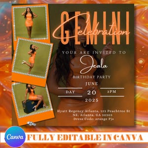 Gemini Birthday flyer|birthday invitation|social media flyer|happy birthday flyer| birthday invite| bday flyer| birthday girl