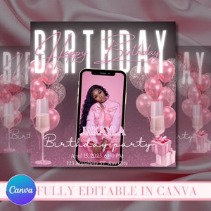 Birthday flyer|birthday invitation|social media flyer|happy birthday flyer| birthday invite| bday flyer| birthday girl| happy birthday flyer