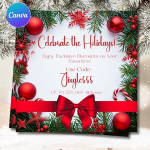 Celebrate the Holiday Booking Flyer, December Booking Flyer Template, Braid Hair Nail Tech Flyer Template, Christmas Flyer, Canva Template