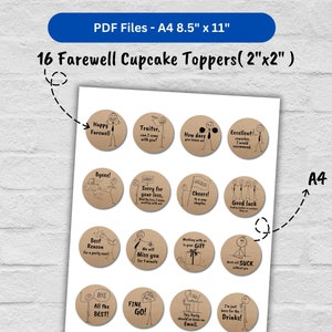 Farewell Cupcake Toppers, Office Cupcake Toppers, Farewell Party ...