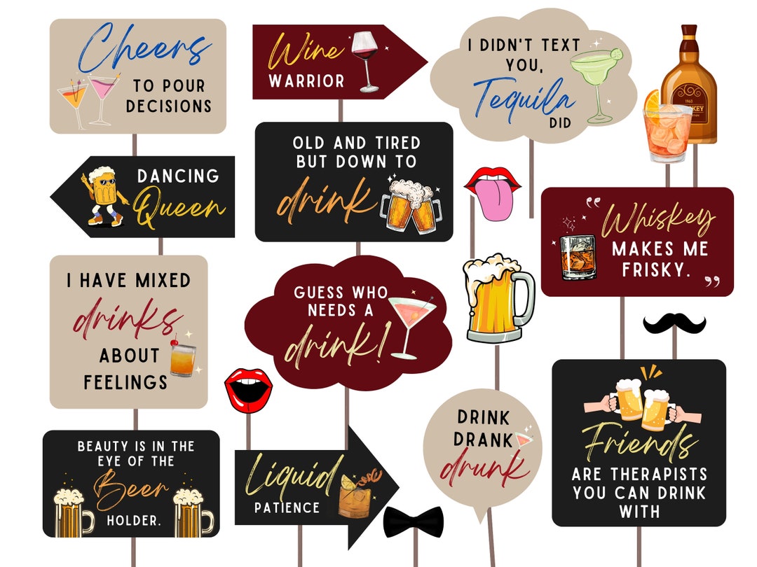 Adult Themed Photo Props Printable