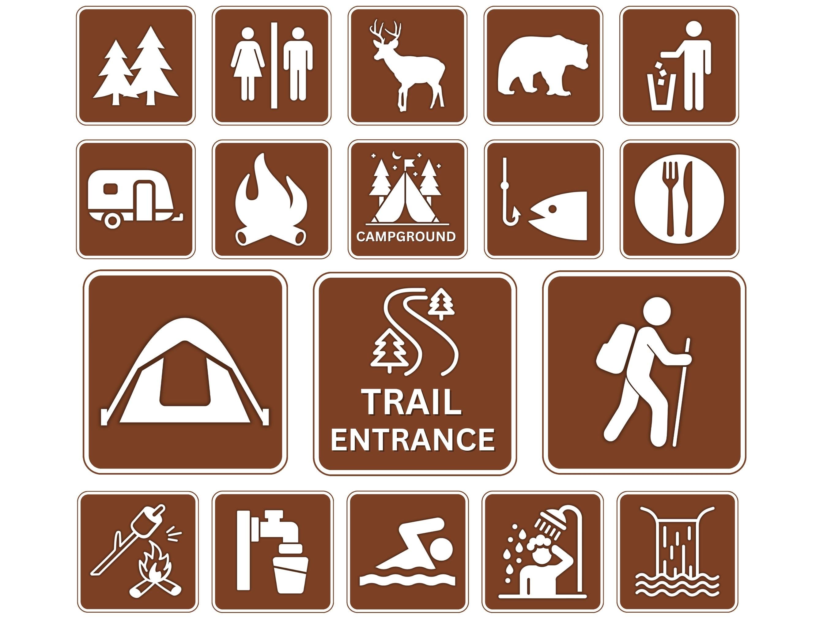 Camping Signs Printable: Rustic Campground Decor (PDF Download, 8x8 ...