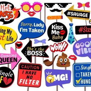 Funny Party Photo Booth Props, Funny Photo Props, Funny Party Props, Adult Party Props, Party Props, Photo Props, Photobooth Props Printable