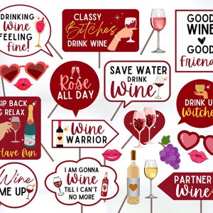 Wine Party Props Printable, Wine Party Decorations, Wine Tasting Photo Booth Props, Alcohol Party Props, Adult Drinking Party Decoration