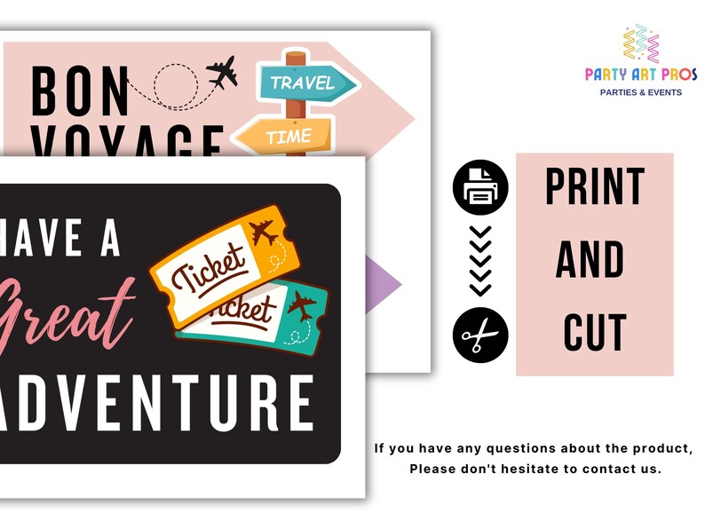 Bon Voyage Party Photo Booth Props, Travel Party Photo Booth Props, Going Away Photo Booth Prop ...