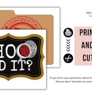 Printable Murder Mystery Party Props, Murder Mystery Party, Party Photobooth Props, Adult Party Props, Murder Mystery Party Props, Murder Mystery Photo Booth Props, Murder Mystery Party Ideas, Murder Mystery Party Decoration