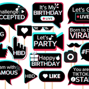 Social Media Birthday Party Props, Teen Birthday Party Props, Birthday ...