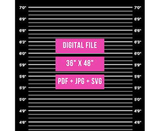 Mugshot Backdrop: Police Lineup Party Prop (36x48&quot; PDF, JPG, SVG)