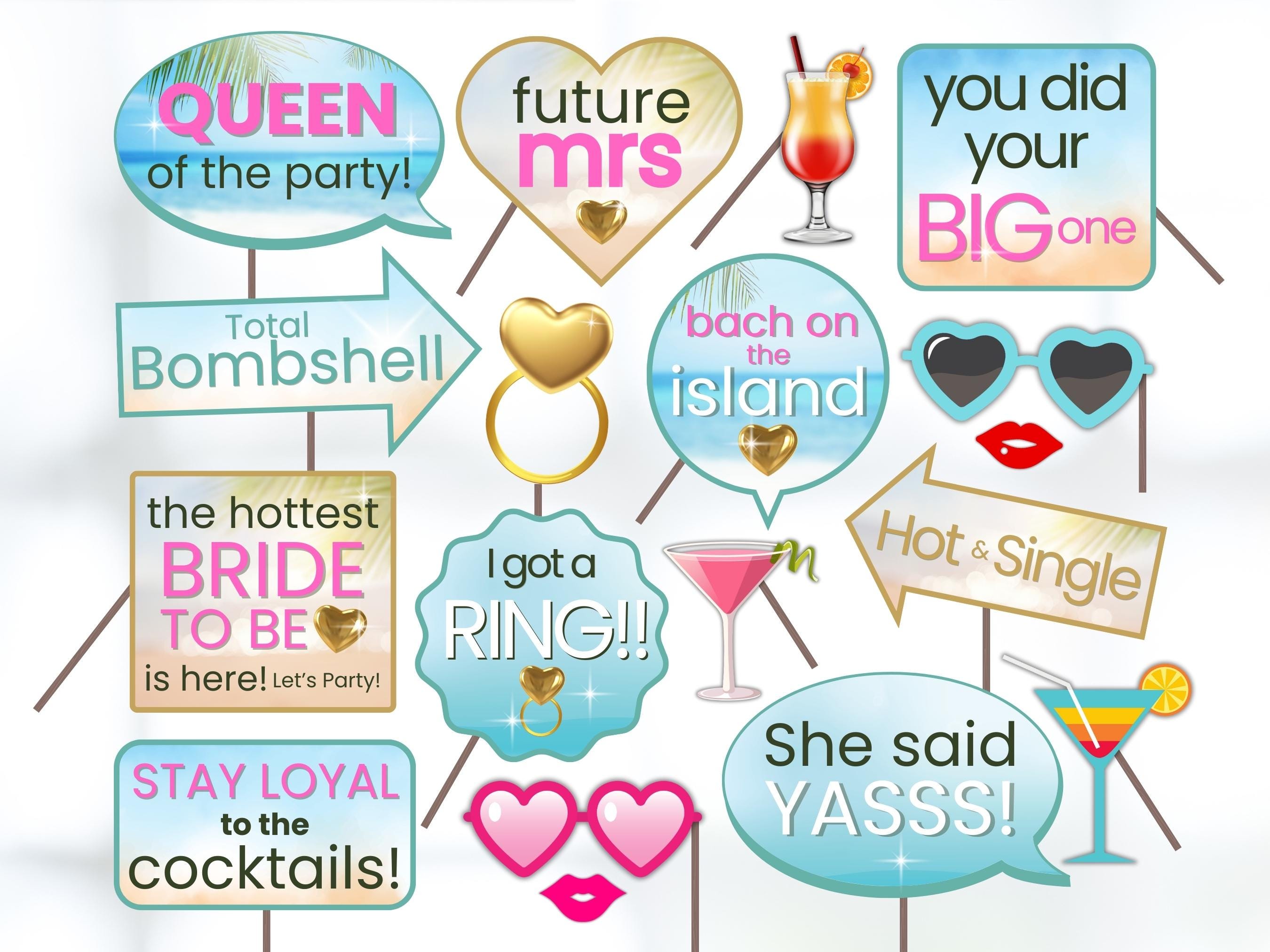 JeVenis „A Hot New Bride Has Entered The Villa“-Partydeko – Banner, Ballons & Palmenballon Für Love Island Bachelorette-Party