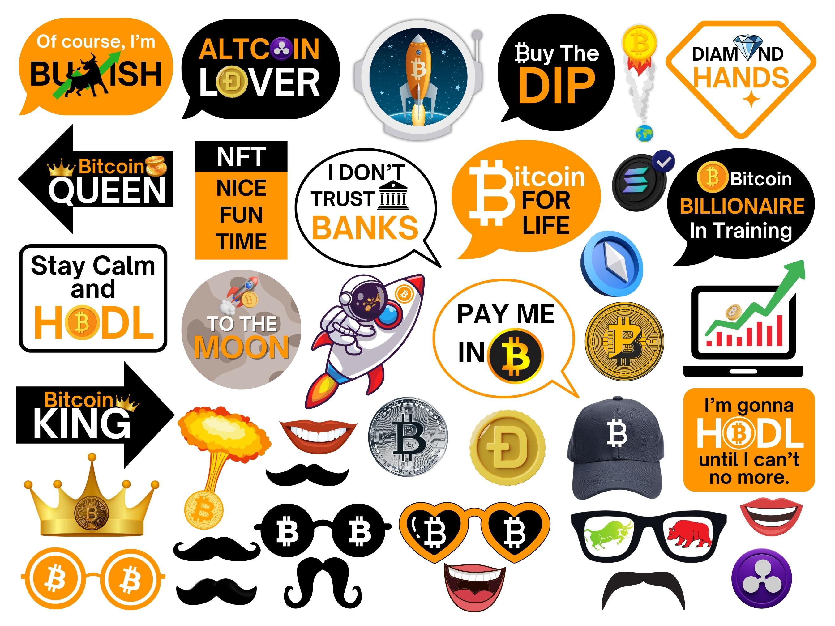 Crypto Bitcoin Party Photobooth Props: DEFI Theme (digital Download) - Etsy