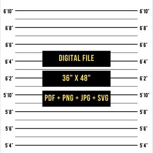Mugshot Backdrop: Police Lineup Party Photo Booth (36x48&quot; Digital Download)