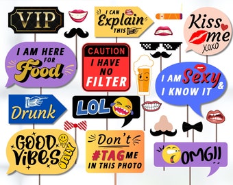 360 Photo Booth Props, Party Photo Booth Props, Photo Booth Props, Funny PhotoBooth Props Printable, Photobooth Props