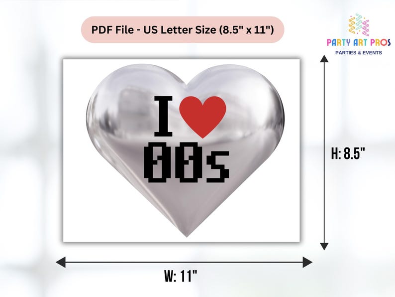 2000s Party Props Printable, Y2K Party Photo Props, Y2K 2000s Party Props, 00s Party Themed, 2000s Photobooth Props, I Love the 00s Party, Y2K Photobooth Props