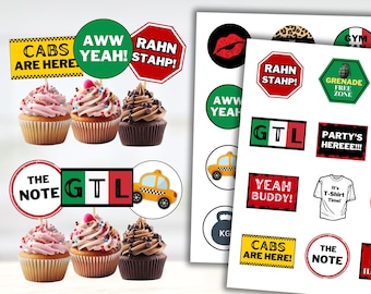 Jersey Shore Party Cupcake Toppers: GTL Party Decor (Printable)