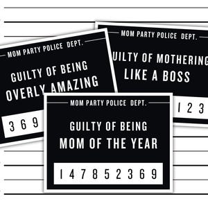 Mother&#39;s Day Mugshot Sign: Funny Party Photo Booth Props (PDF Digital Files)