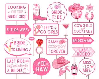 Last Rodeo Bachelorette Party Photo Booth Props (Digital Download)