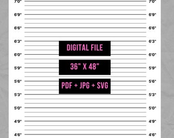 Mugshot Backdrop: Police Lineup Party Prop (36x48&quot; Digital Download)