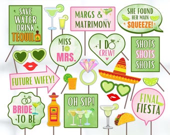Margs and Matrimony Bachelorette Party Props, Margarita Bachelorette Party Decoration, Tequila Hen Party, Bachelorette Final Fiesta Decor