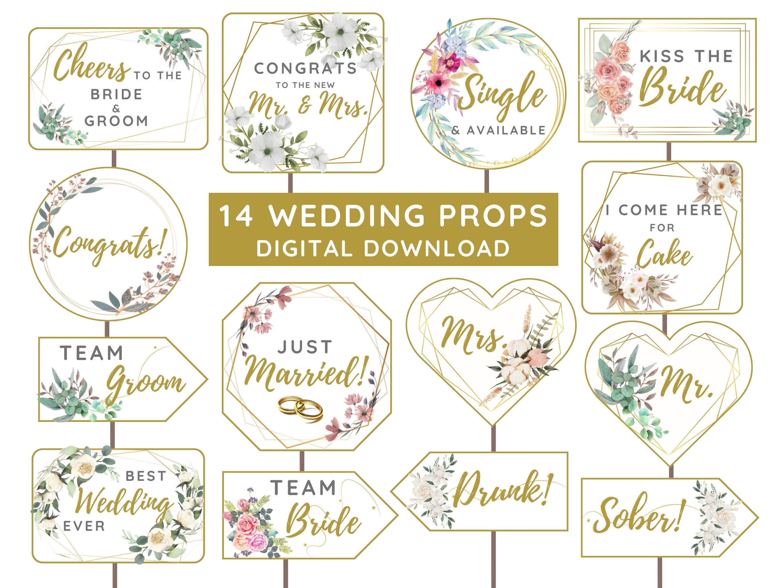 Reception Prop Wedding Photo Booth Props - Elegant Wedding Props, Wedding Props for ...