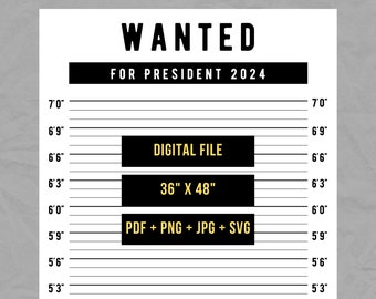 Mugshot - Wanted For President 2024, Mugshot Backdrop, Mug shot, Mugshot Background,  Mugshot SVG, Photo booth background, Instant Download