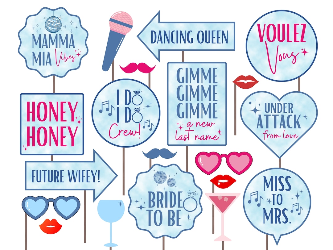 Dancing Queen Bachelorette Party Props Printable, Dancing Queen