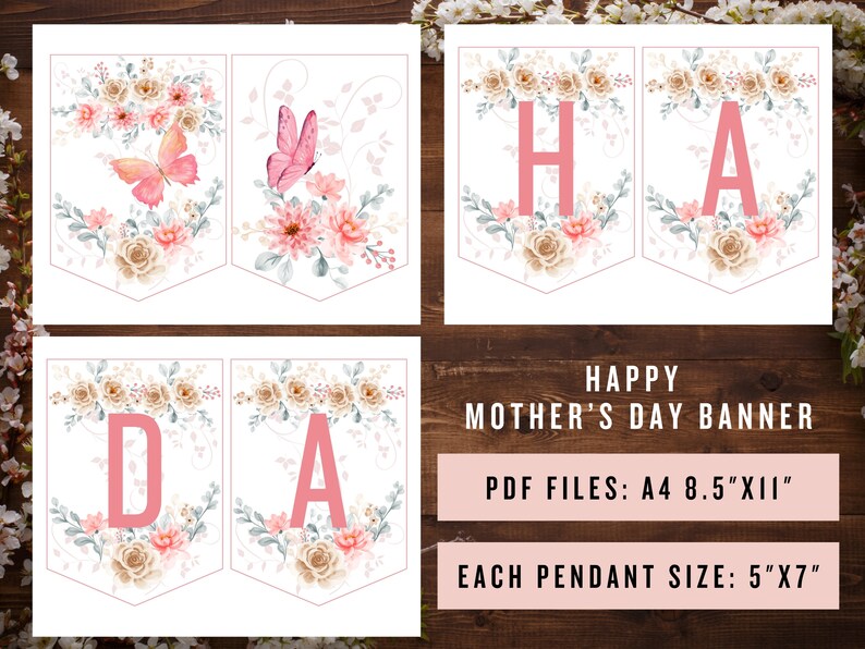Mother's Day Banner Printable, Banner Mothers Day, Happy Mother's Day ...