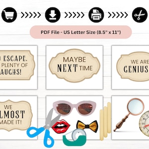 Escape Room Photo Booth Props: 34 Printable Signs (digital Download) - Etsy