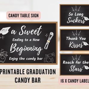 Graduation Candy Table Sign, Graduation Candy Label, Graduation Candy ...
