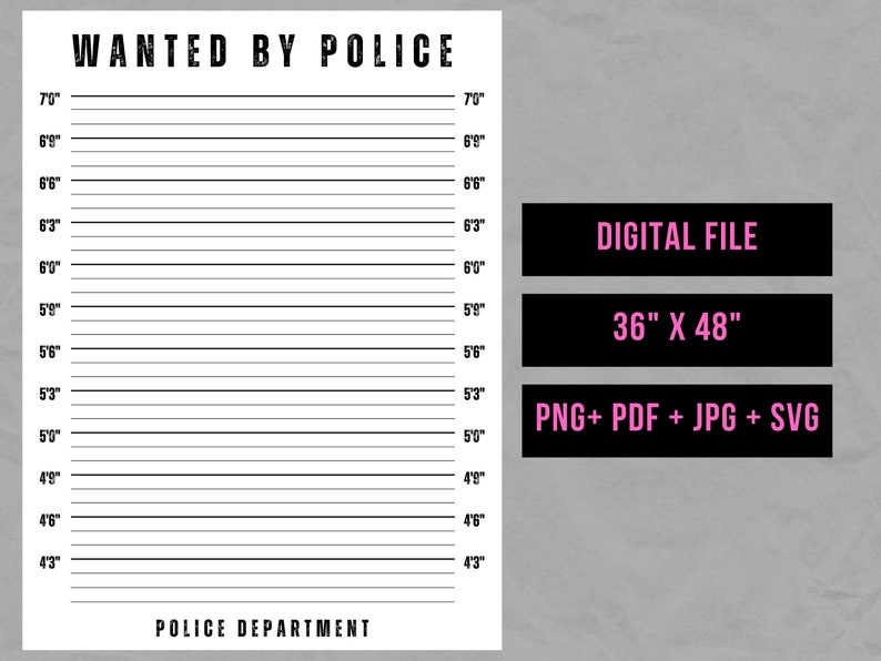 Mugshot Backdrop Bundle: Police Lineup, Jail Theme (36x48