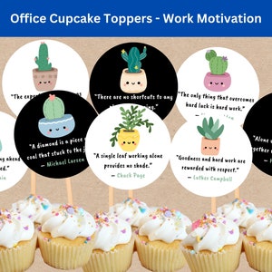 Office Cupcake Toppers: Motivational Quotes (Digital Download)
