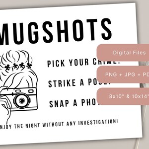 Mugshot, Mugshots Sign, Mugshot Table Sign, Mugshots Photo Booth Sign ...