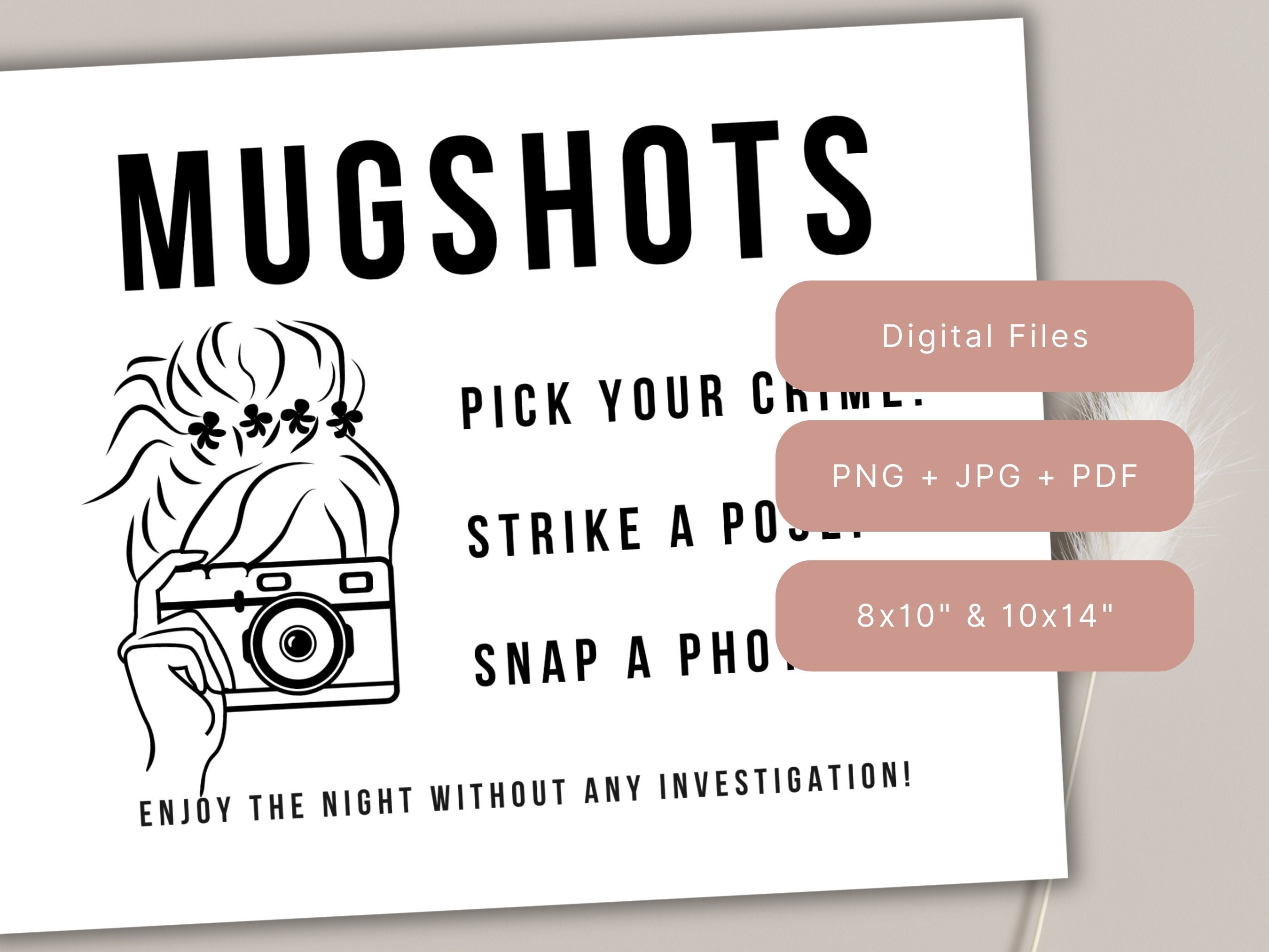 Mugshot, Mugshots Sign, Mugshot Table Sign, Mugshots Photo Booth Sign, Photo Booth Sign Mugshots ...
