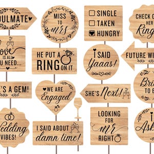 Rustic Engagement Party Photo Booth Props Printable, Rustic Engagement Party Props, Engagement Party Decorations, Wood Engagement Props