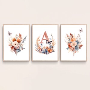 Floral Prints For Nursery Decor Art Gift For Mom Baby Girl Wall Art Wildflowers Poster Nursery Name Sign Baby Shower Gift Pink Flower Market