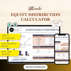Startup Equity Calculator: Excel & Google Sheets Template (Digital Download)