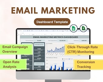 Dashboard delle metriche di email marketing: panoramica della campagna (Foglio Google ed Excel)