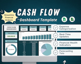 Cash Flow Dashboard Excel Template: Financial Analysis & Forecast (Google Sheet)