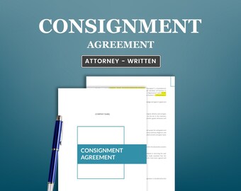 Professional Consignment Agreement Template: Attorney Drafted (Digital Download)