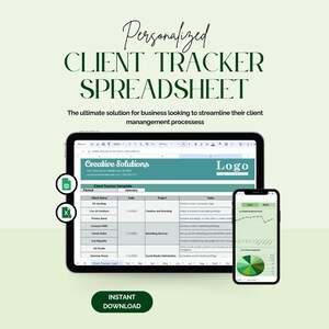 Client Tracker Spreadsheet: Small Business Dashboard (Digital Download)