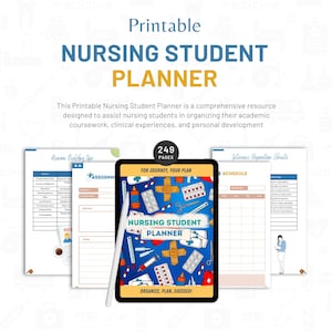 Nursing Student Planner: Ultimate Printable Study Aid (Undated)