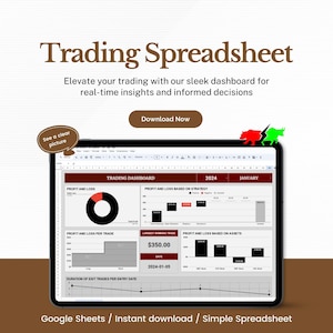 Swing Trading Spreadsheet: Stock Portfolio Tracker (Digital Download)