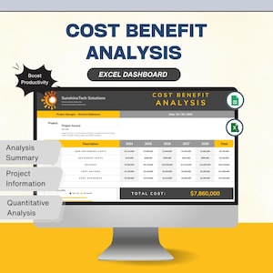 Cost Benefit Analysis Template: ROI Calculator, Financial Planning (MS Excel & Google Sheet)