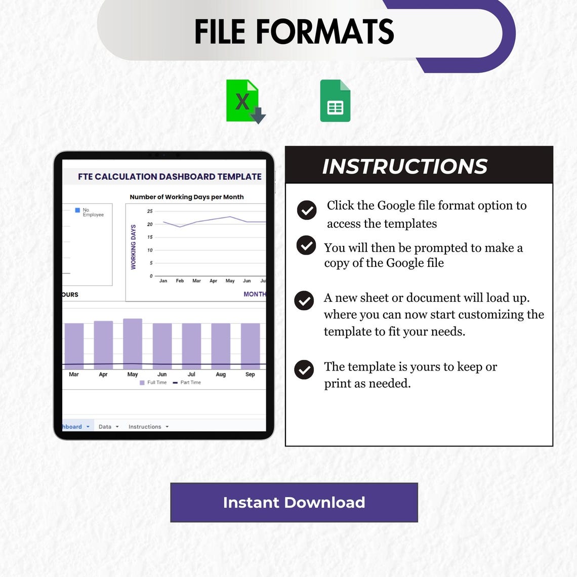 FTE Calculation Dashboard Template: HR Metrics (google Sheet & Excel ...
