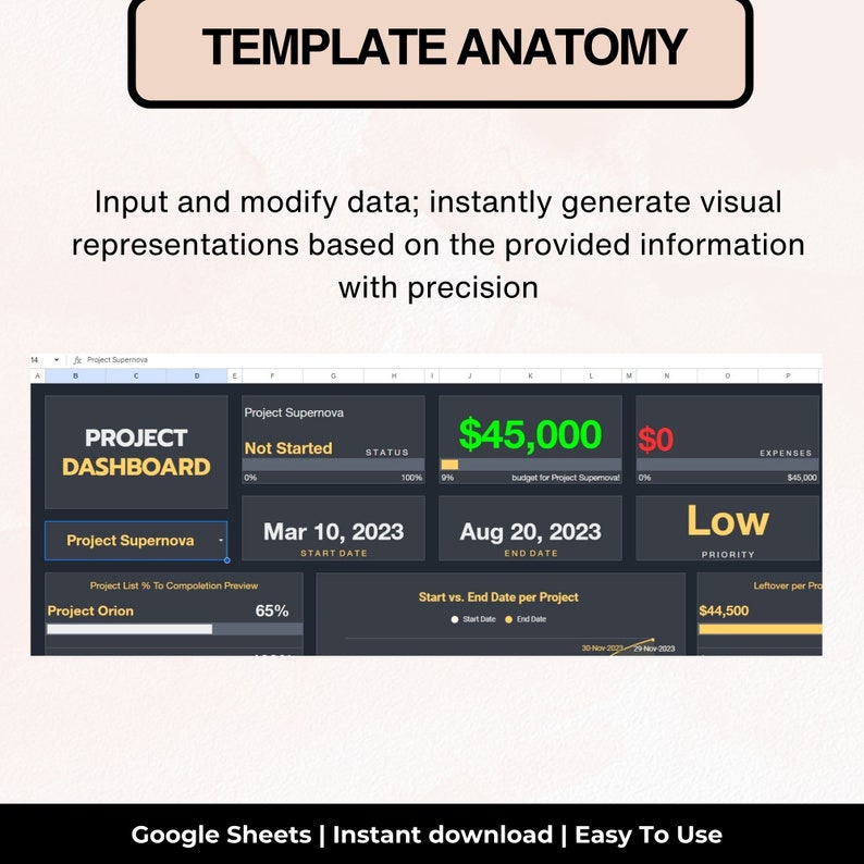 Excel Project Dashboard Template: Task Tracker (digital Download) - Etsy