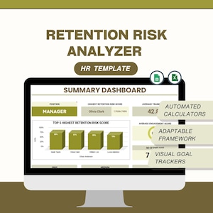 Employee Retention Tracker: HR Dashboard Excel Template (Digital Download)